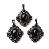 Natural Obsidian Rhombus Pendants G-K363-02R-20-1