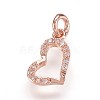 Brass Micro Pave Cubic Zirconia Pendants ZIRC-K070-39-2