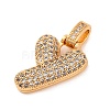 Brass Micro Pave Cubic Zirconia Pendants KK-C076-29Y-G01-2