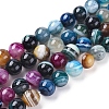Natural Striped Agate/Banded Agate Beads Strands G-G582-10mm-46-1