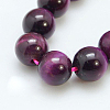 Natural Magenta Tiger Eye Beads Strands G-C076-10mm-1C-1