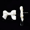 Spray Painted CCB Plastic Bowknot Stud Earring Findings CCB-Q091-07A-3
