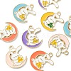 10Pcs 5 Colors Alloy Enamel Pendants ENAM-YW0002-72-2