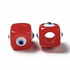 Resin Evil Eye European Beads RESI-A021-06-3