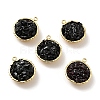 Natural Black Onyx Chip Pendants KK-C242-05G-10-2