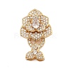 Brass Micro Pave Clear Cubic Zirconia Fold Over Clasps KK-C075-09G-1