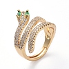 Adjustable Brass Micro Pave Cubic Zirconia Finger Rings X-RJEW-G096-21G-1