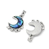 Natural Paua Shell Moon Pendants KK-U043-23P-01-2