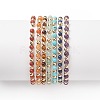 7Pcs 7 Style Natural & Synthetic Mixed Stone Stretch Bracelets Set with Brass Beaded BJEW-JB08772-2