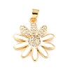 Real 18K Gold Plated Brass Micro Pave Cubic Zirconia Pendants ZIRC-L100-087G-01-2