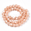 Opaque Solid Color Electroplate Glass Beads Strands EGLA-A039-P6mm-A06-3