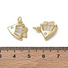 Brass Micro Pave Clear Cubic Zirconia Charms KK-CBA56EF-22G-3
