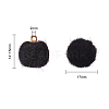 Faux Mink Fur Covered Pendants WOVE-CJ0001-02-2