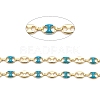 Golden Plated Alloy Enameled Coffee Bean Links Chains LCHA-H004-02G-E-2