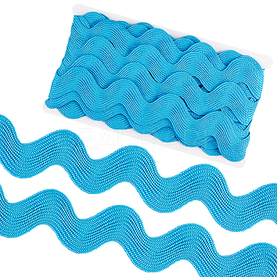 10 Yard Polyester Wavy Fringe Trim Ribbon SRIB-GF0001-38C-1
