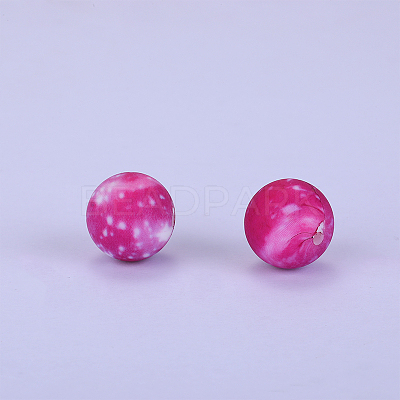 Printed Round Silicone Focal Beads LS-SI-JX0056A-26-1