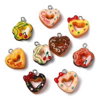 45Pcs 9 Styles Opaque Resin Pendants CRES-CJ0001-78-1