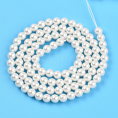 Baking Paint Pearlized Glass Pearl Bead Strands X-HY-N002-4mm-A11-1