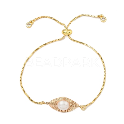 Natural Cultured Freshwater Pearl Slider Bracelets BJEW-JB11215-1