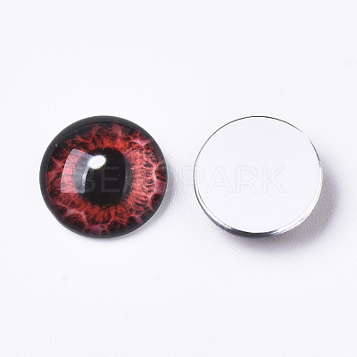 Flat Back Glass Cabochons GGLA-R023-6mm-01-1