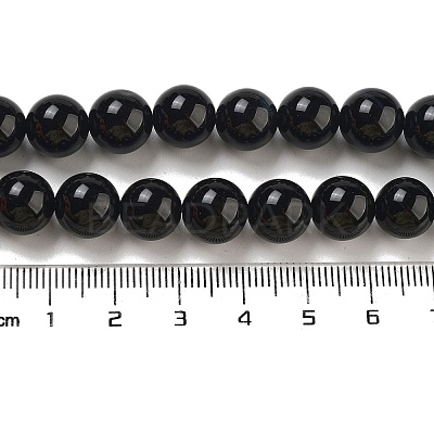 Natural Black Onyx Round Bead Strands X-G-R198-10mm-1