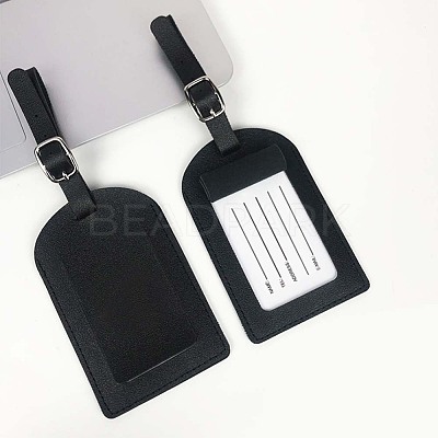 CutHollow 4Pcs PU Leather Luggage Tag OFST-CL0001-01A-03-1