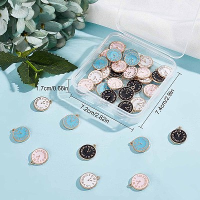 40Pcs 4 Colors Alloy Enamel Pendants ENAM-SC0002-96-1