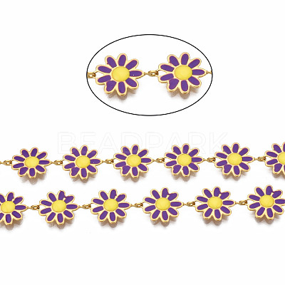304 Stainless Steel & Enamel Link Chains CHS-Q004-001H-NF-1
