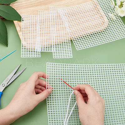 DIY Rectangle Plastic Mesh Sheet Sets DIY-WH0301-11-1
