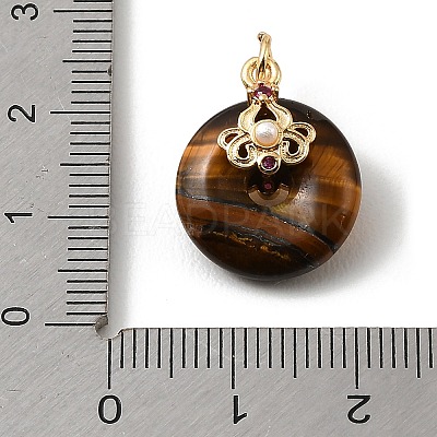 Natural Tiger Eye Pendants KK-D262-04G-1