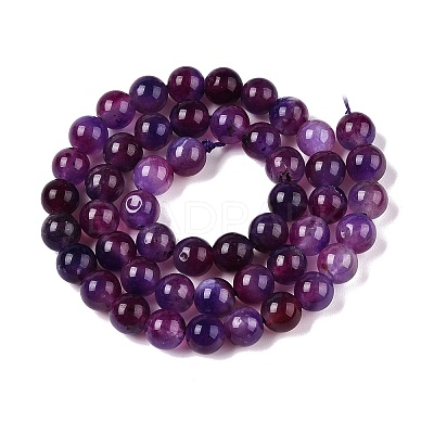 Dyed Natural White Jade Beads Strands G-T138-8mm-210-12-1