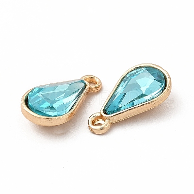 Faceted Glass Rhinestone Pendants FIND-G049-01G-03-1
