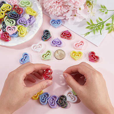 48Pcs 8 Colors Opaque Acrylic Beads OACR-SC0001-87-1