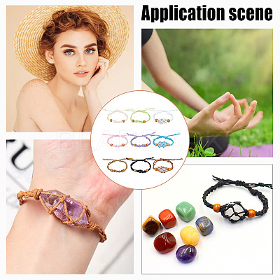 9Pcs 9 Colors Waxed Cotton Cord Braided Bracelets BJEW-PH0004-34B-1