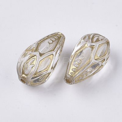 Transparent Plating Acrylic Beads PACR-T011-03-1