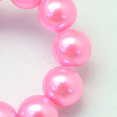 Baking Paint Pearlized Glass Pearl Round Bead Strands HY-Q003-4mm-68-1