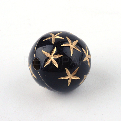 Round Plating Acrylic Beads PACR-Q102-197B-1