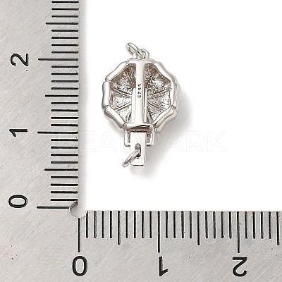Rhodium Plated 925 Sterling Silver Box Clasps STER-G038-14P-1