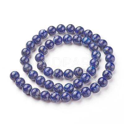 Natural Lapis Lazuli Bead Strands G-G953-02-8mm-1