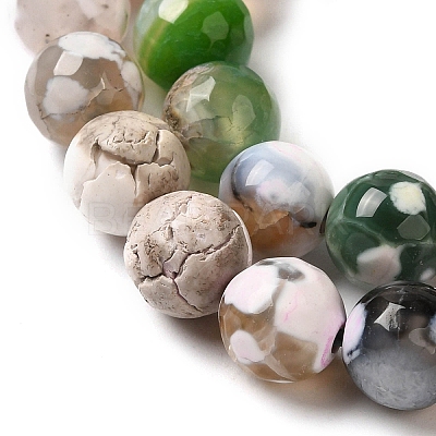Dyed & Heated Natural Fire Crackle Agate Beads Strands G-P539-B01-20-1