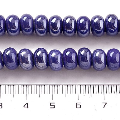 Glazed Porcelain Rondelle Beads PORC-Q001-01E-1
