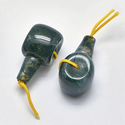 Natural Moss Agate 3 Hole Guru Beads X-G-K208-02-A-26-1