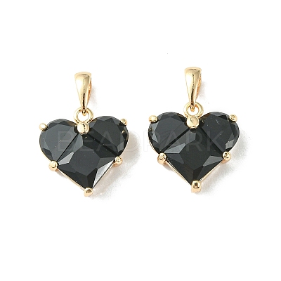 Brass Micro Pave Cubic Zirconia Charms X-KK-L208-03G-03-1