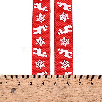 5 Yards Christmas Polyester Printed Grosgrain Ribbon OCOR-A008-01F-1