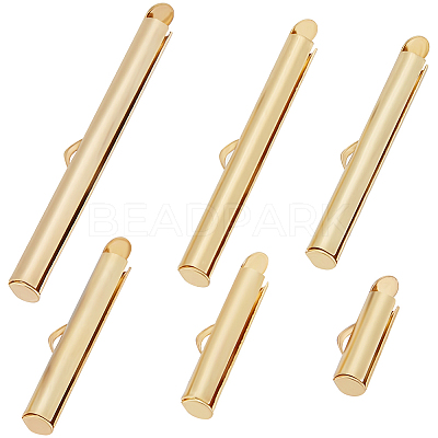 36Pcs 6 Style 304 Stainless Steel Slide On End Clasp Tubes STAS-BBC0003-55-1