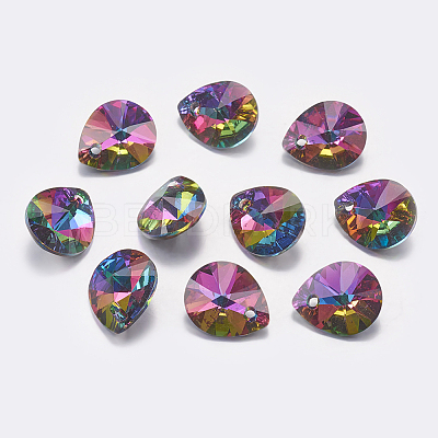 Faceted K9 Glass Rhinestone Charms RGLA-F053-C-001-M-1