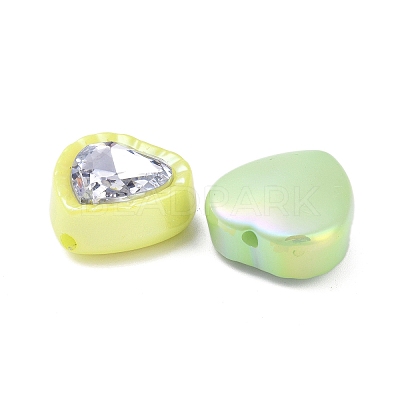UV Plating Iridescent Acrylic with Rhinestone Beads OACR-B021-08-1