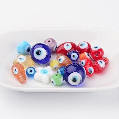 Handmade Evil Eye Lampwork Beads LAMP-MSMC003-01-1