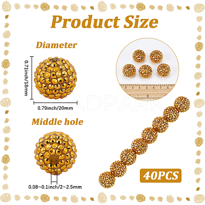 40Pcs AB-Color Resin Rhinestone Beads RESI-PA0001-27-1
