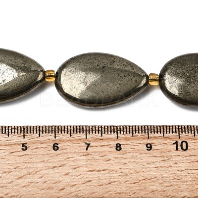 Natural Pyrite Beads Strands G-Z131-B01-02-1